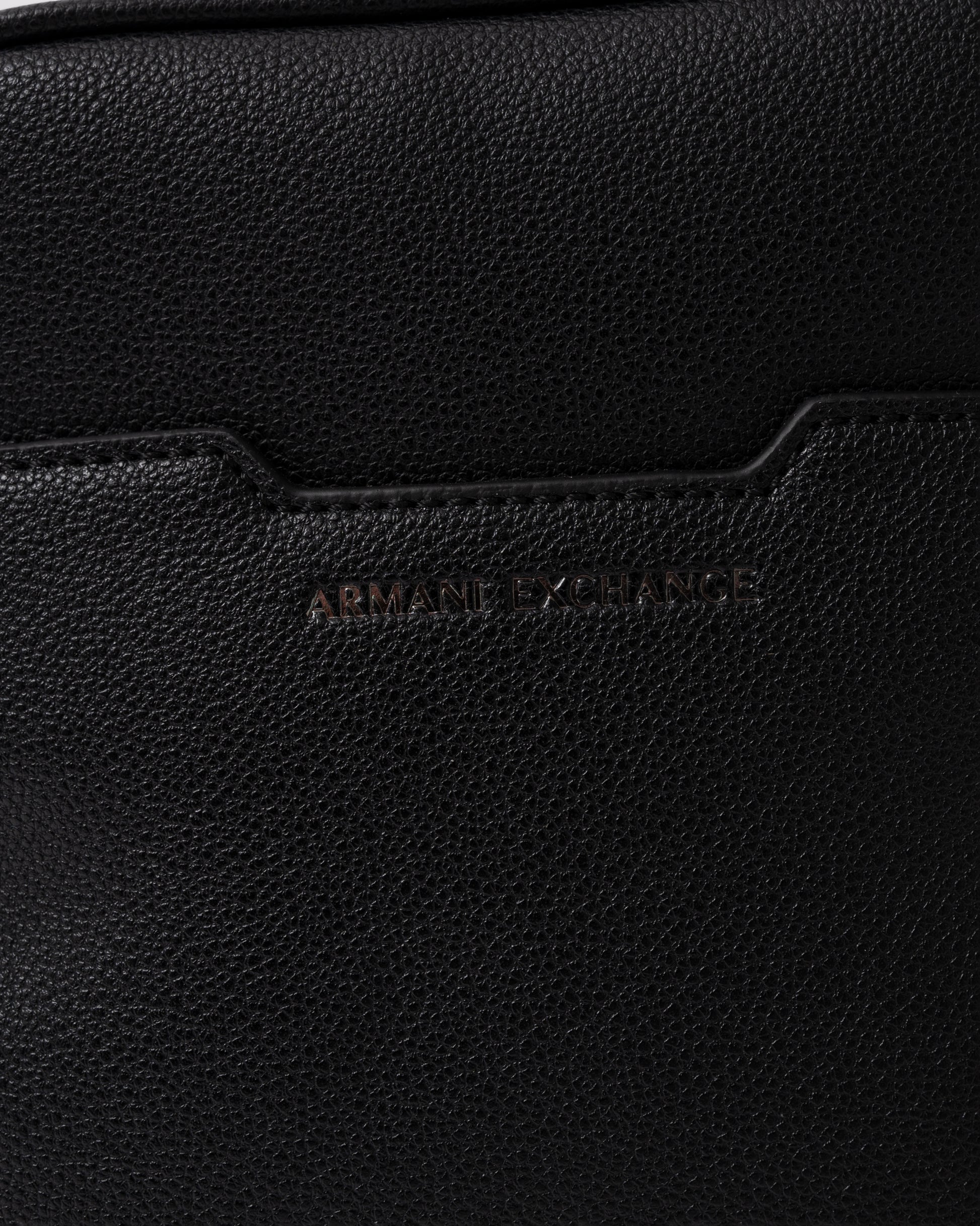 Armani Exchange Mens Boxy Messenger Bag - Black UC001 logo detail