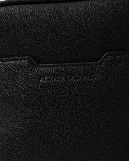 Armani Exchange Mens Boxy Messenger Bag - Black UC001 logo detail