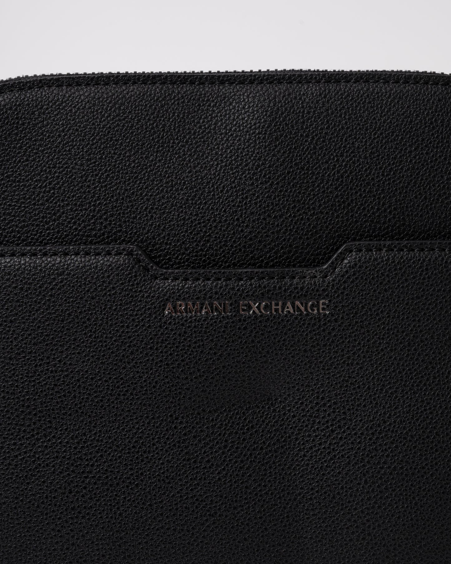 Armani Exchange Mens Slim Envelope Messenger Bag - Black UC001 logo detail
