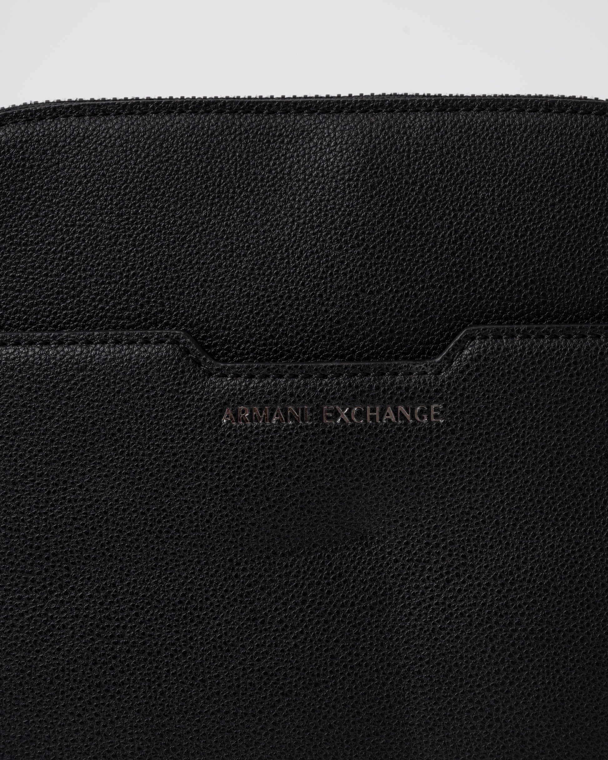 Armani Exchange Mens Slim Envelope Messenger Bag - Black UC001 logo detail