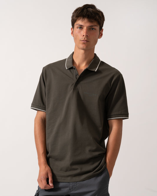 Armani Exchange Mens Regular Fit Mercerised Cotton Polo Shirt