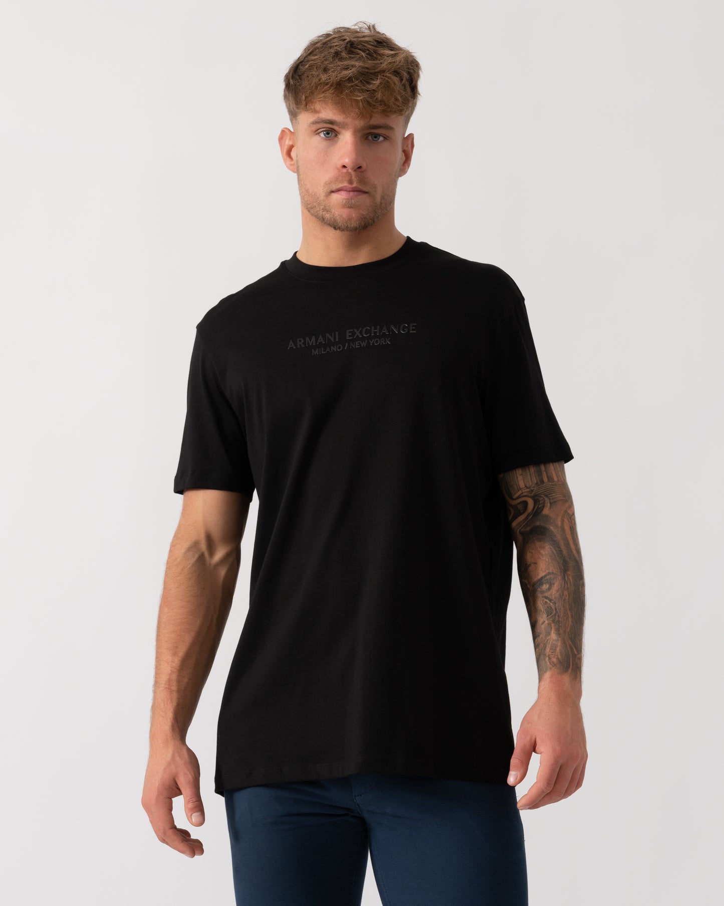 Armani Exchange Tonal City Logo T-Shirt - Black/White MC09E - Main