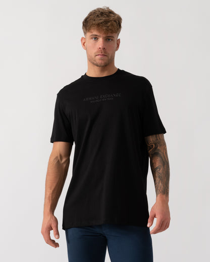 Armani Exchange Tonal City Logo T-Shirt - Black/White MC09E - Main
