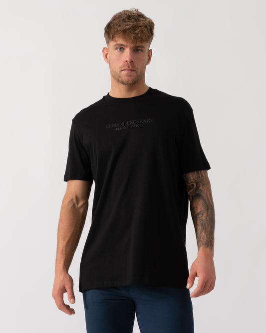 Armani Exchange Tonal City Logo T-Shirt - Black/White MC09E - Main