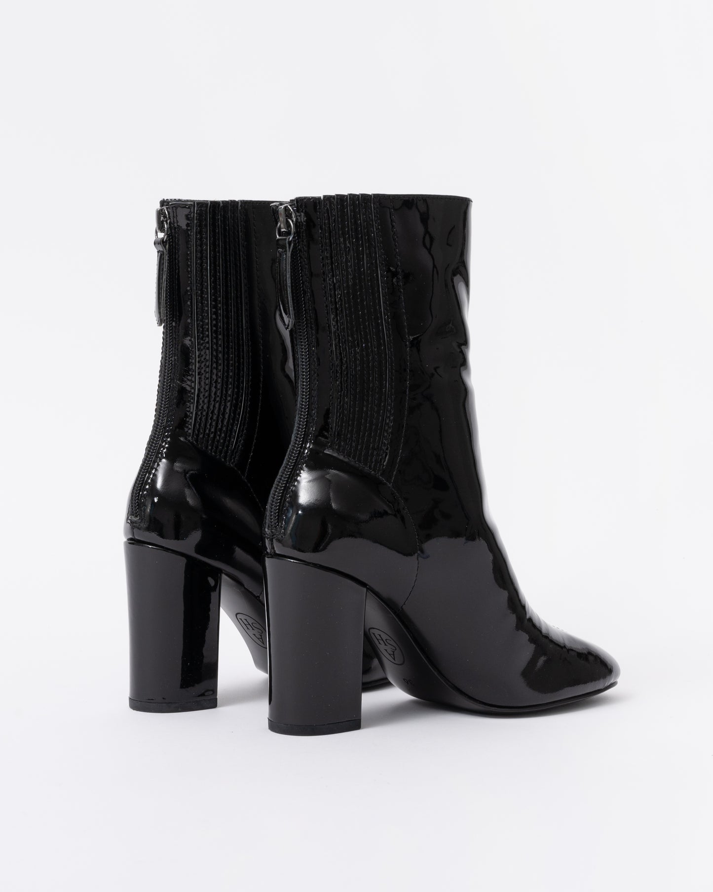 Ash Jasmin Heeled Boots Black Patent Leather