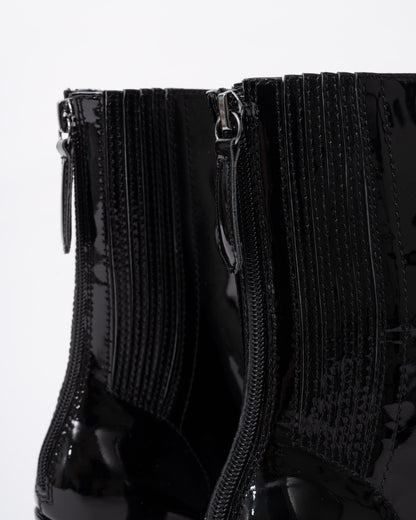 Ash Jasmin Heeled Boots Black Patent Leather