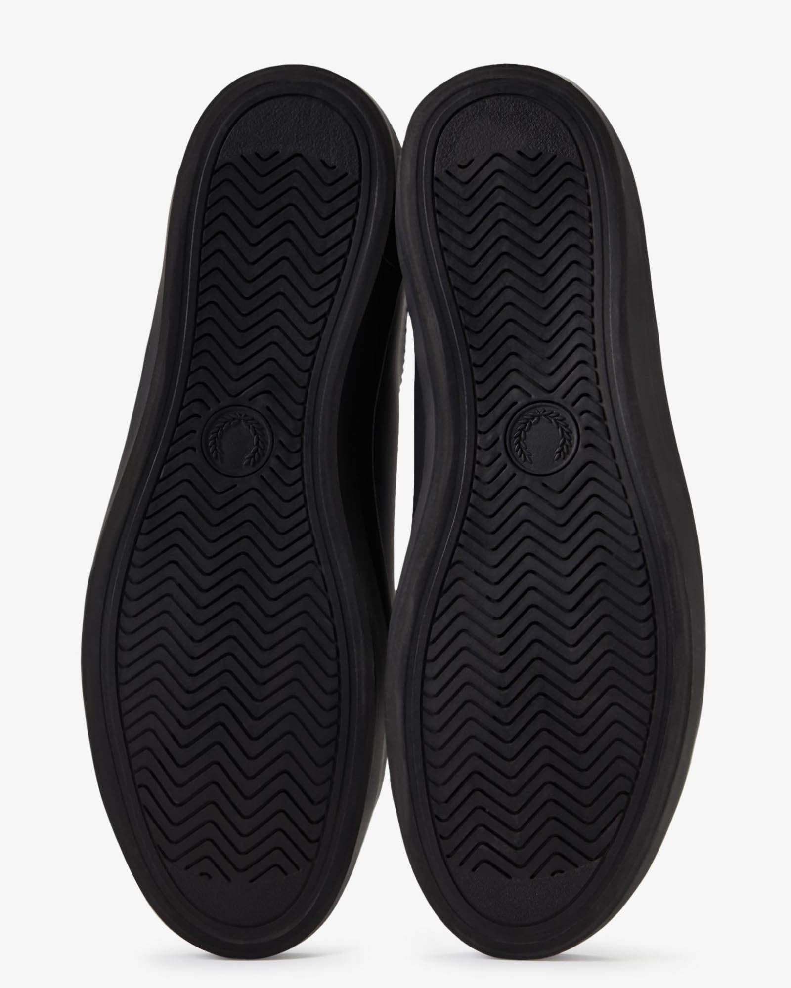 Fred Perry Mens Baseline Leather Trainers in Black 102 - Sole