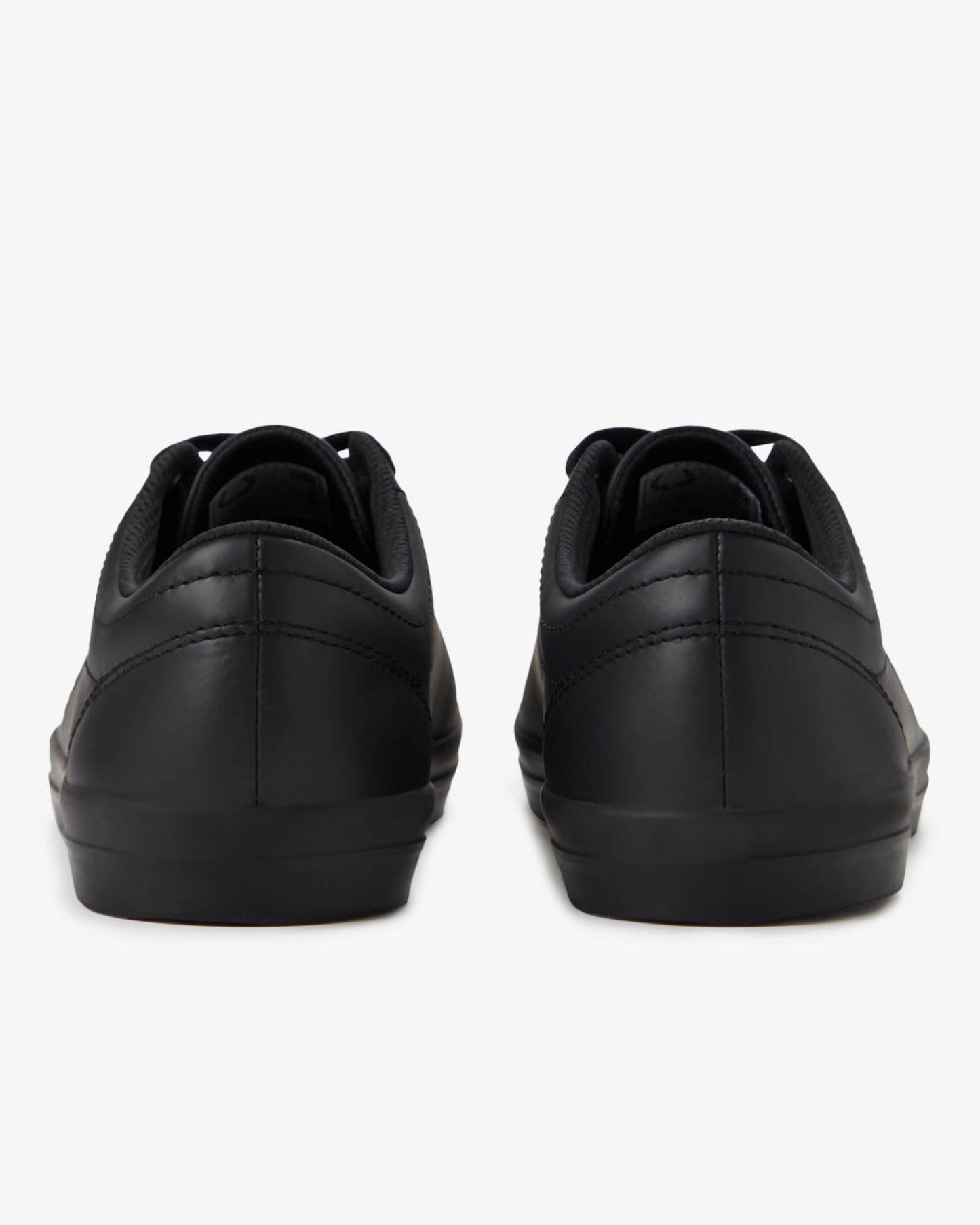 Fred Perry Mens Baseline Leather Trainers in Black 102 - Heel