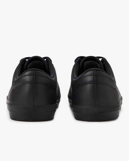Fred Perry Mens Baseline Leather Trainers in Black 102 - Heel