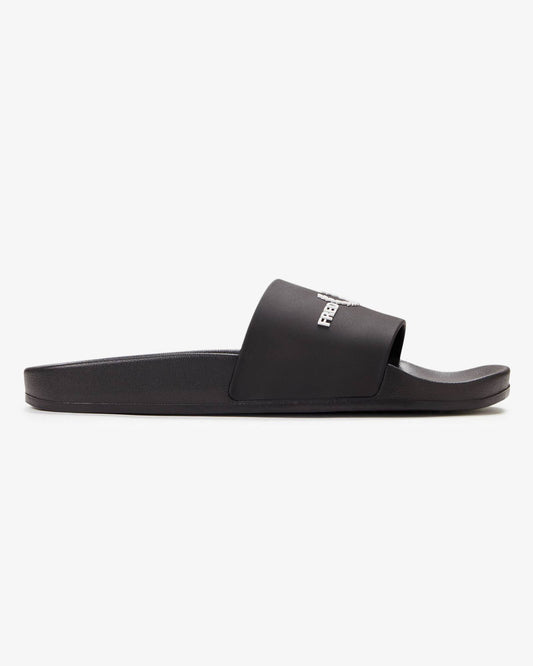 Fred Perry Mens Branded Slider - Black 102 | CHO | Designer Mens Sandals