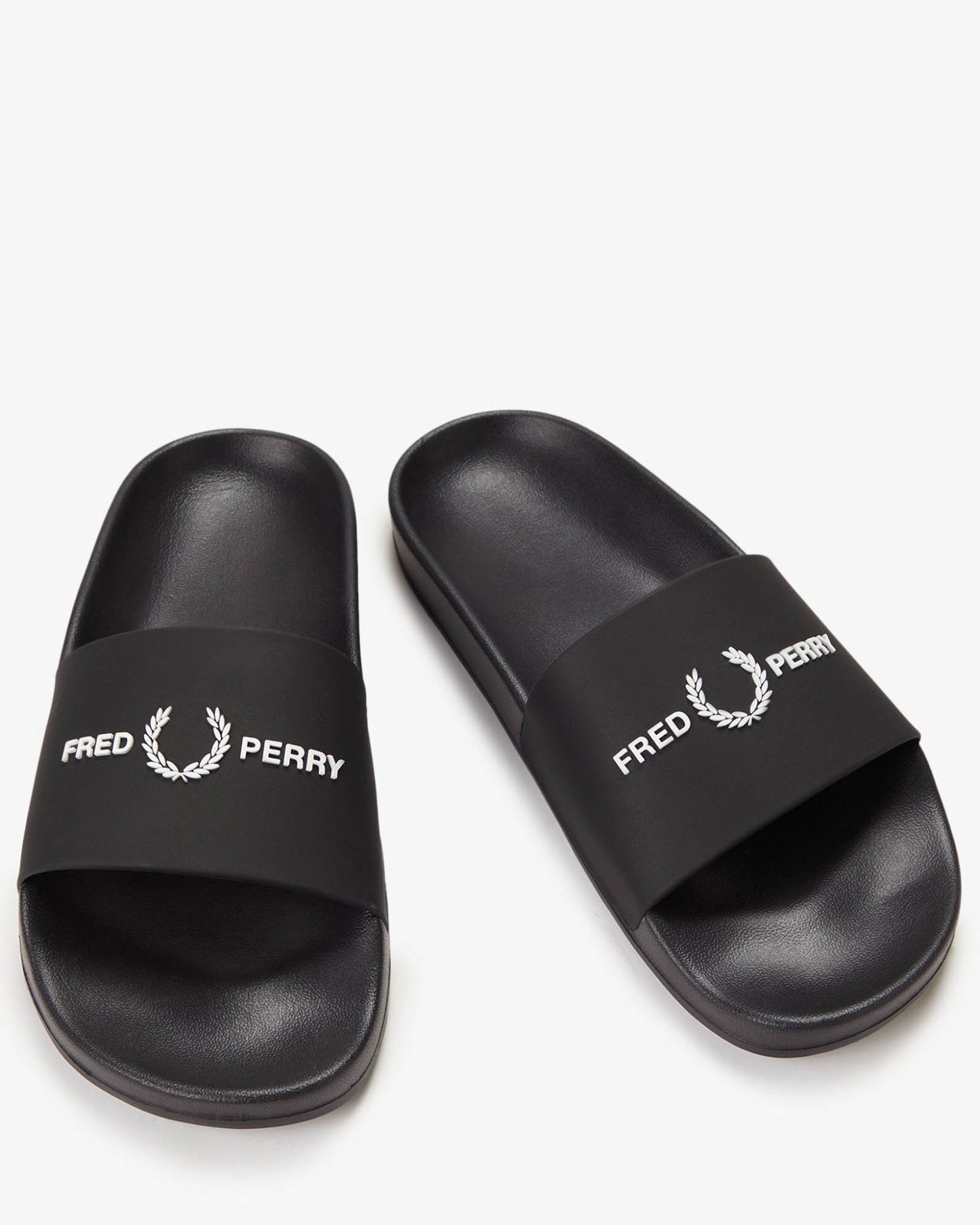 Fred Perry Mens Branded Slider - Black 102 | CHO | Designer Mens Sandals