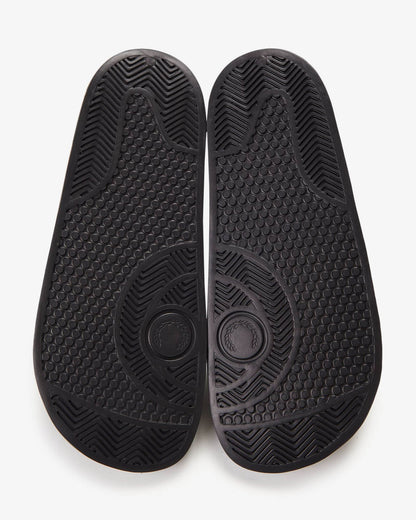 Fred Perry Mens Branded Slider - Black 102 | CHO | Designer Mens Sandals
