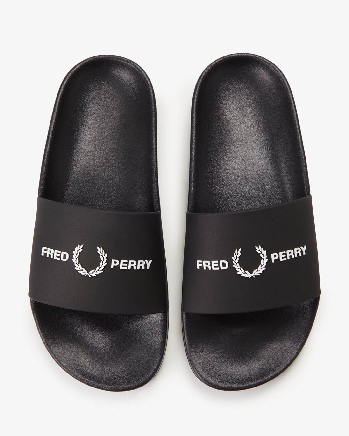 Fred Perry Mens Branded Slider - Black 102 | CHO | Designer Mens Sandals