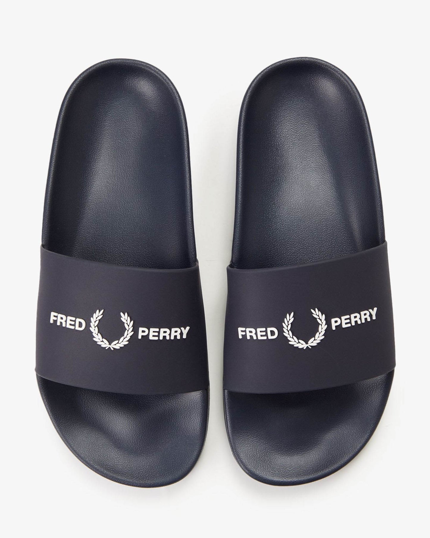 Fred Perry Mens Branded Slider - Navy 608 | CHO | Designer Mens Sandals