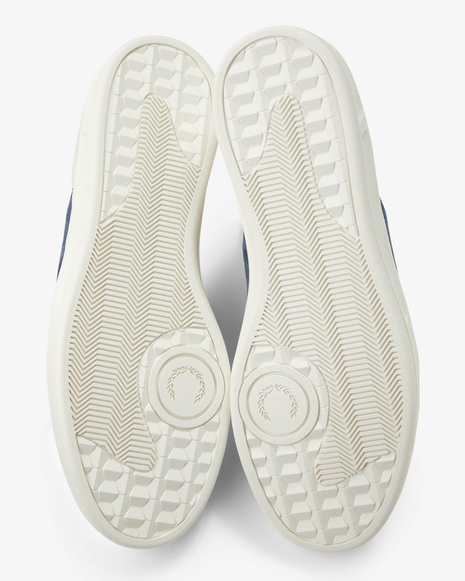 Fred Perry Mens B4 Mens Textured Leather/Suede Trainers - Porcelain 254 | CHO | Designer Mens Trainers