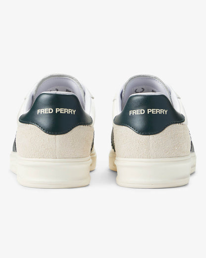 Fred Perry B4 Textured Poly/Suede Mens Trainers - Ecru 560 | CHO | Designer Mens Trainers