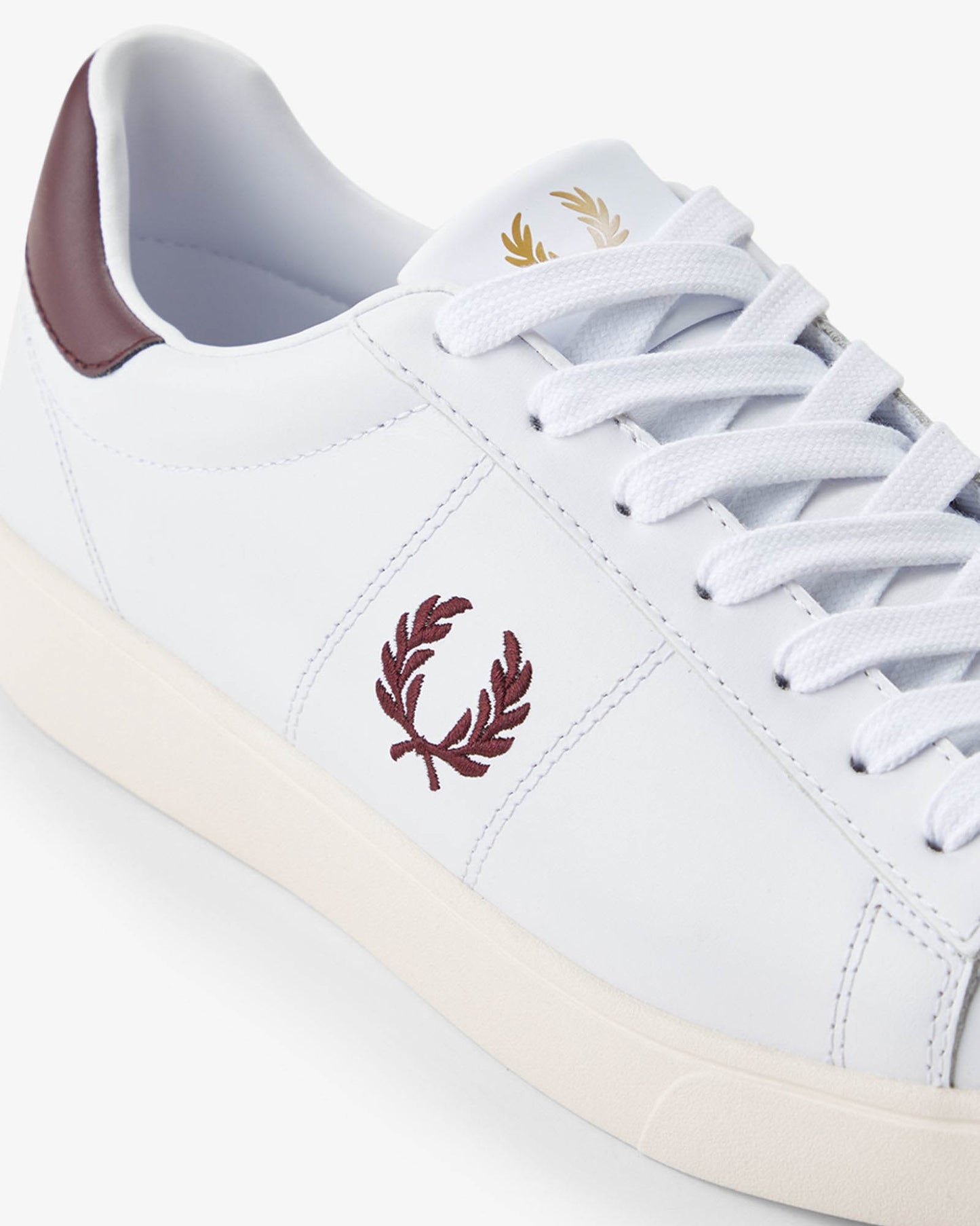 Fred Perry Spencer Mens Leather Trainers - White 490, detail