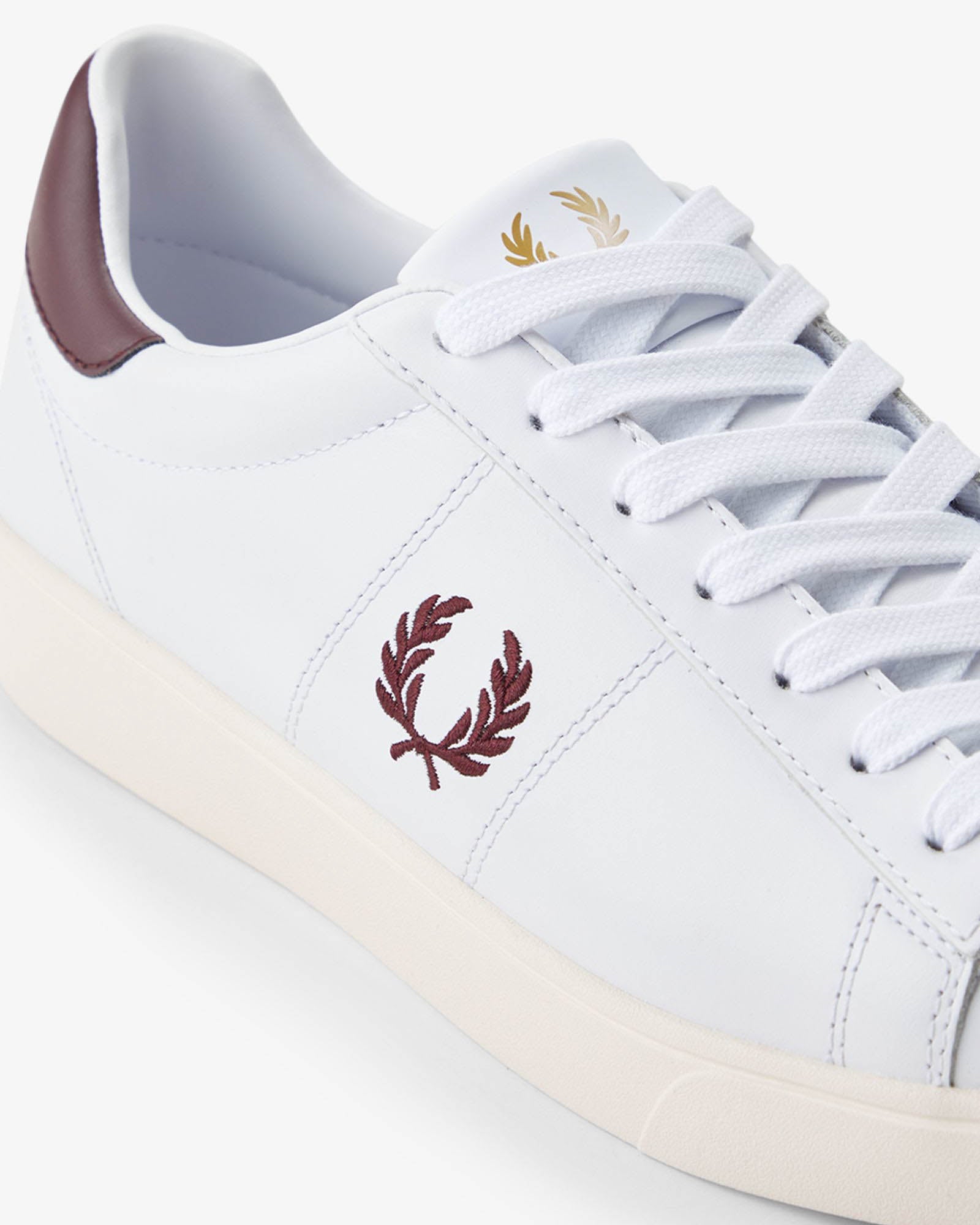 Fred Perry Spencer Mens Leather Trainers - White 490, detail