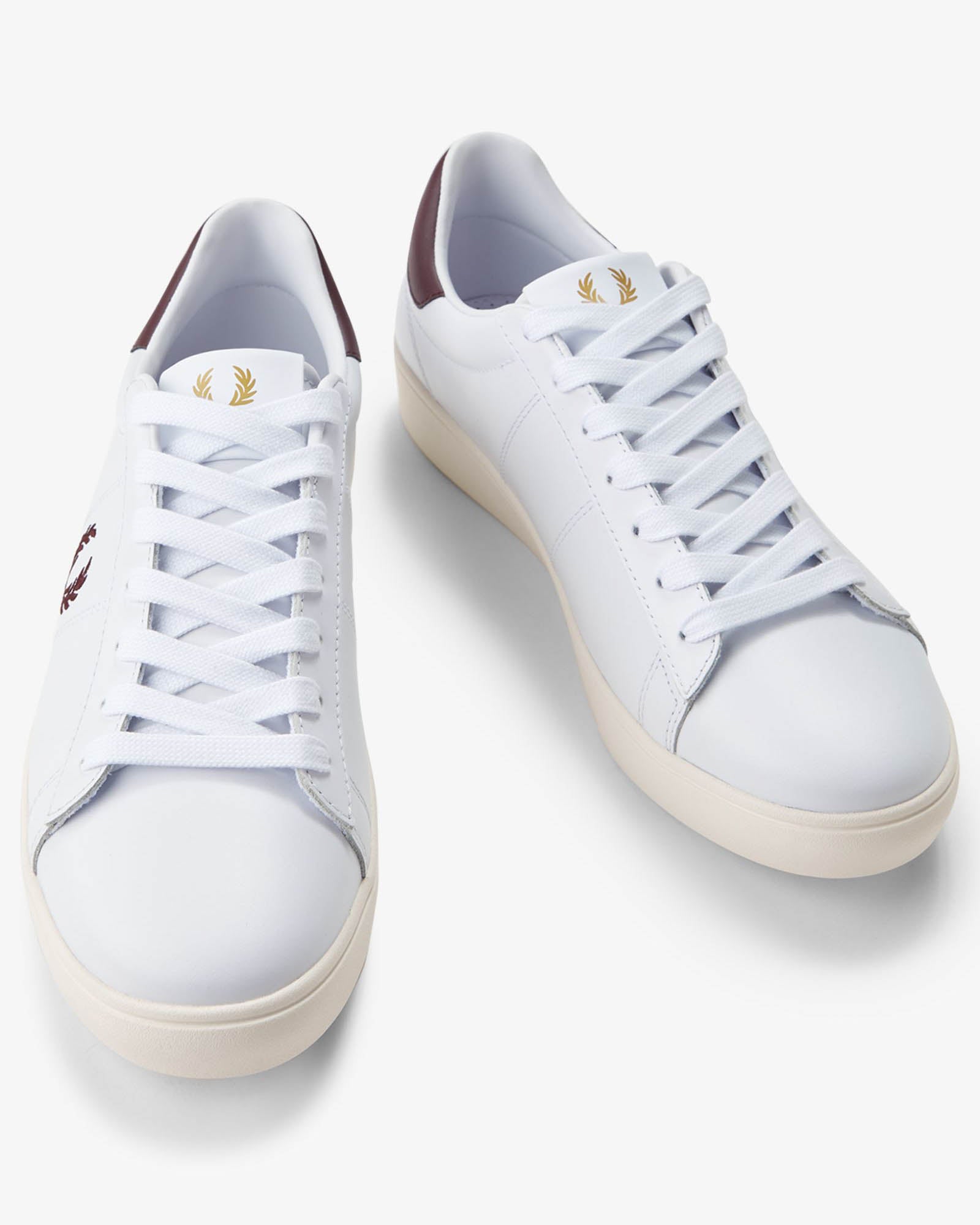 Fred Perry Spencer Mens Leather Trainers - White 490, pair
