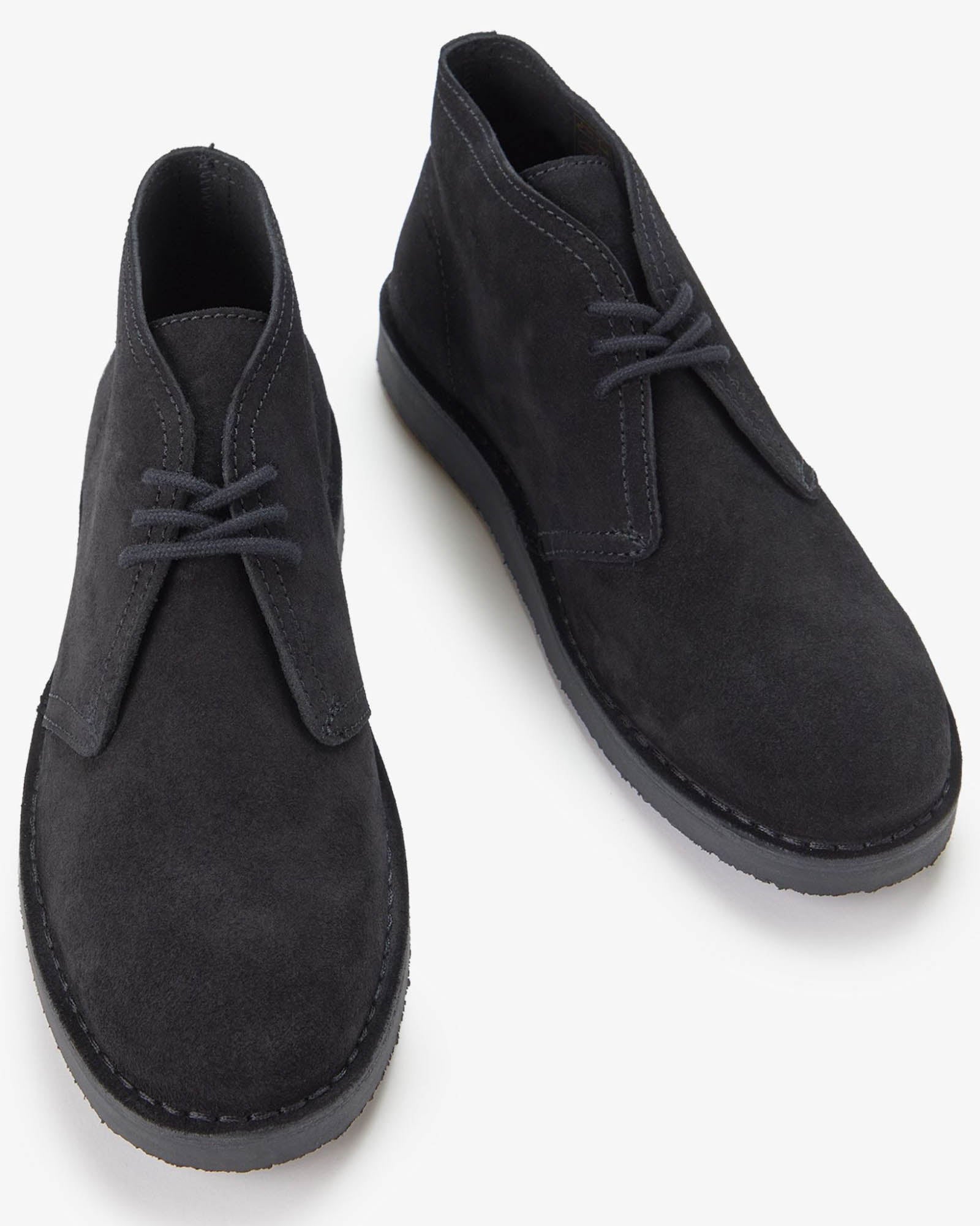 Fred Perry Hawley Suede Mens Desert Boots - Black 220 | CHO | Designer Mens Short Boots