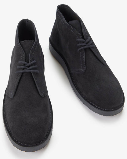 Fred Perry Hawley Suede Mens Desert Boots - Black 220 | CHO | Designer Mens Short Boots