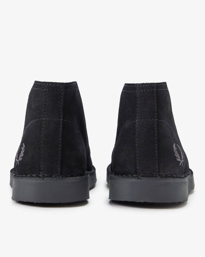 Fred Perry Hawley Suede Mens Desert Boots - Black 220 | CHO | Designer Mens Short Boots