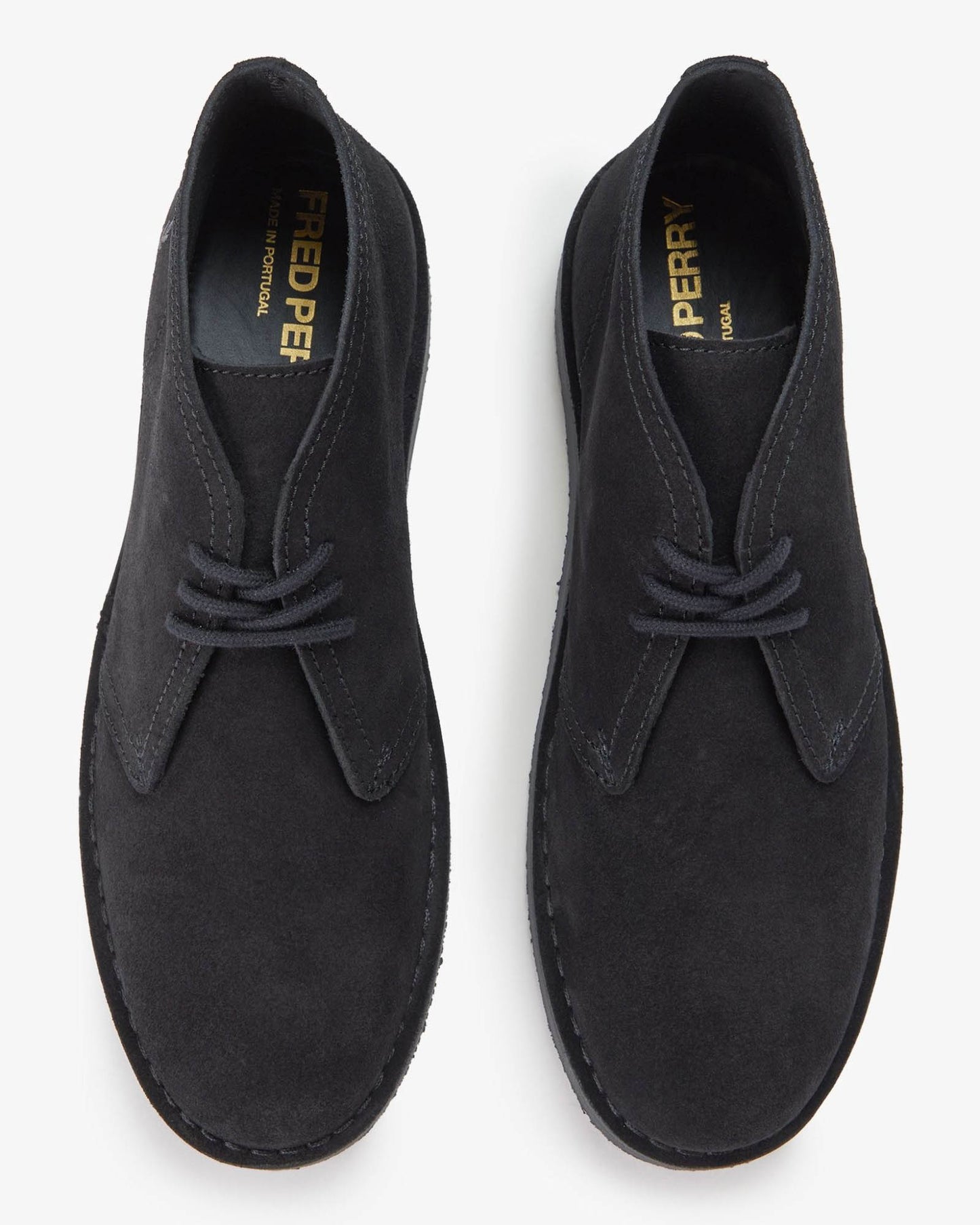 Fred Perry Hawley Suede Mens Desert Boots - Black 220 | CHO | Designer Mens Short Boots