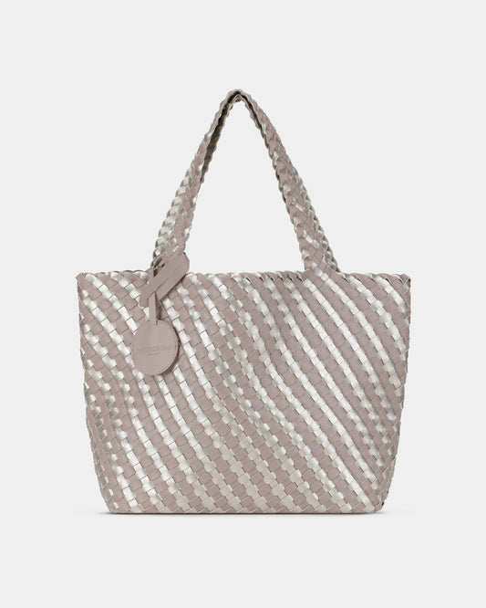 Ilse Jacobsen Reversable Dual Colour Womens Braided Shopper - Atmosphere Platin 149780
