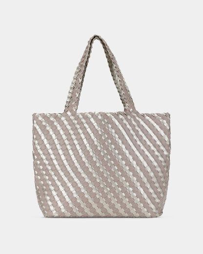 Ilse Jacobsen Reversable Dual Colour Womens Braided Shopper - Atmosphere Platin 149780