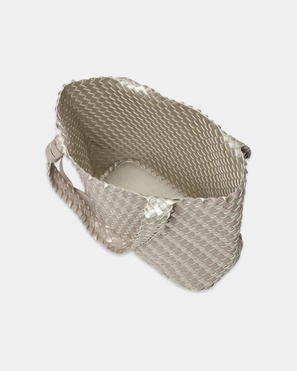 Ilse Jacobsen Reversable Dual Colour Womens Braided Shopper - Atmosphere Platin 149780