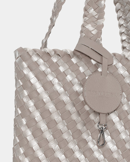 Ilse Jacobsen Reversable Dual Colour Womens Braided Shopper - Atmosphere Platin 149780