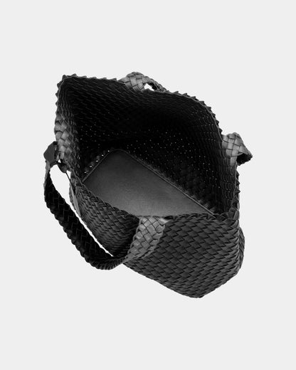 Ilse Jacobsen Reversable Womens Braided Shopper - Black Gun metal 001718
