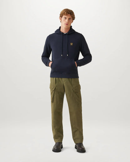 Belstaff Mens Logo Hoodie - Dark Ink