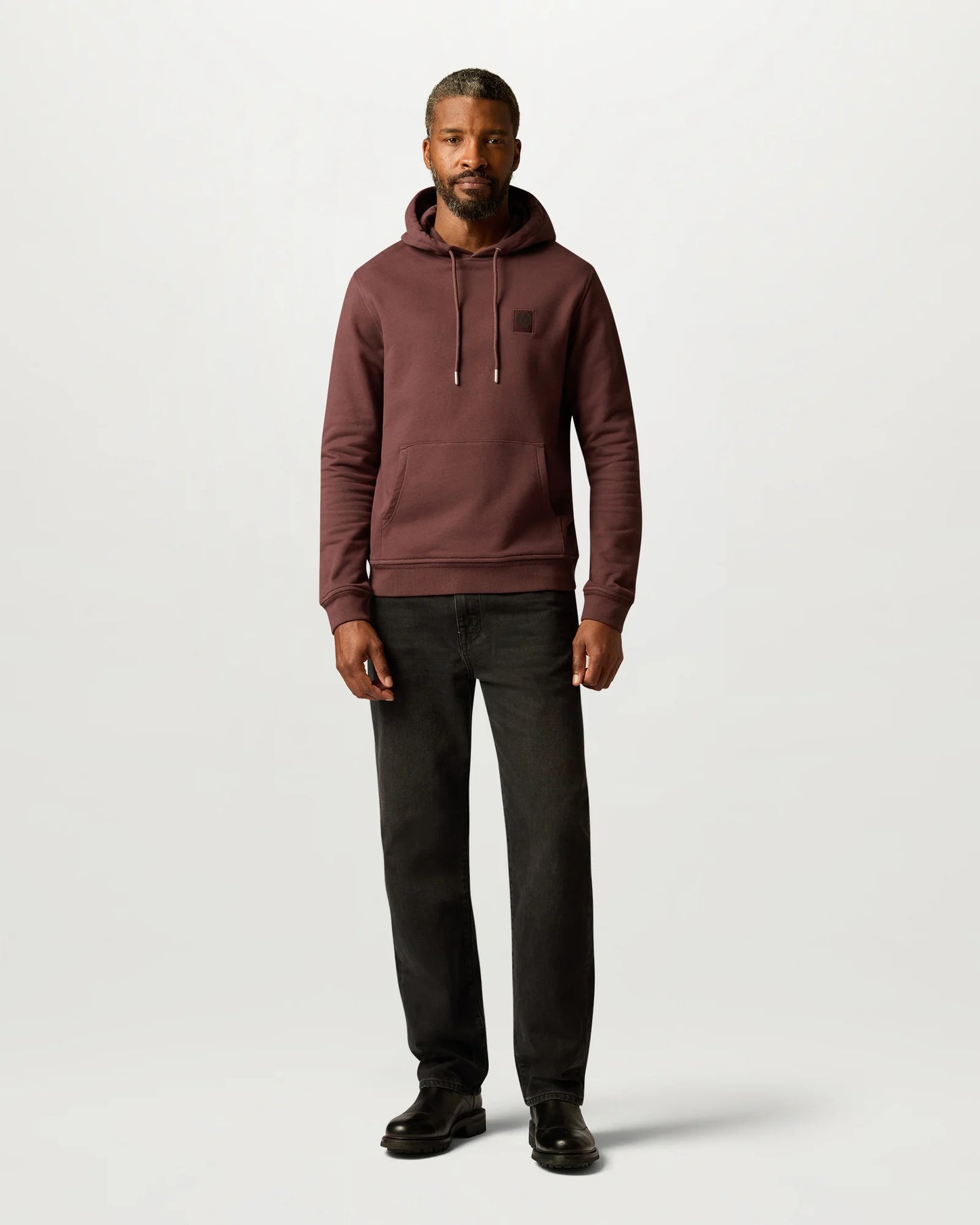 Belstaff Mens Logo Hoodie - Oxblood