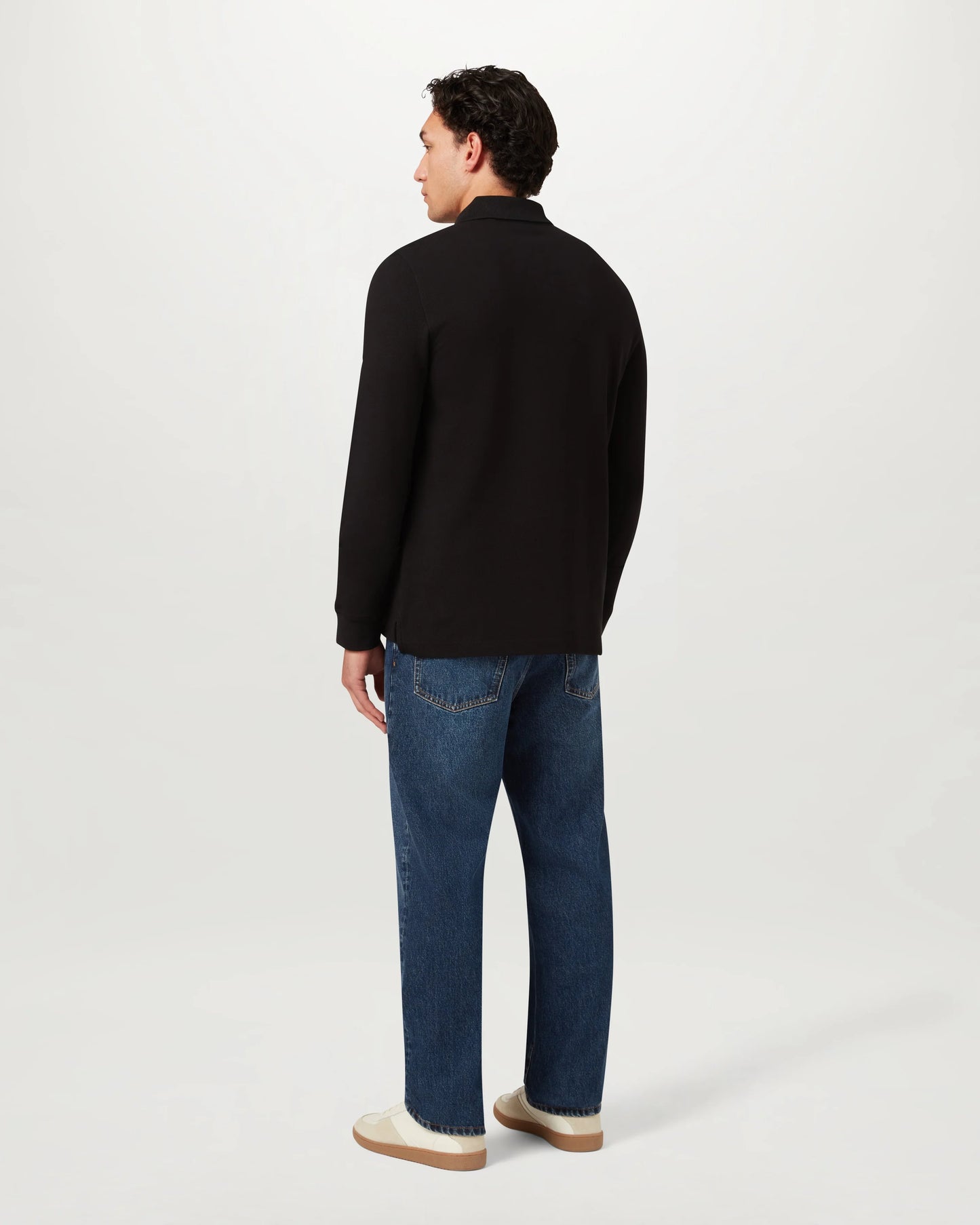 Belstaff Mens Long Sleeved Logo Polo - Black