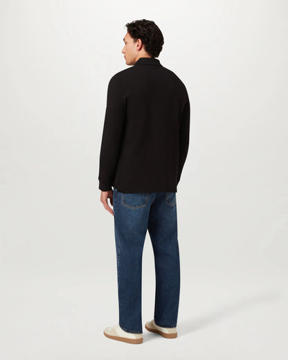 Belstaff Mens Long Sleeved Logo Polo - Black