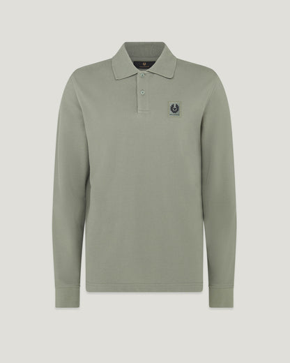 Belstaff Long Sleeved Mens Essentials Polo - Sage Green