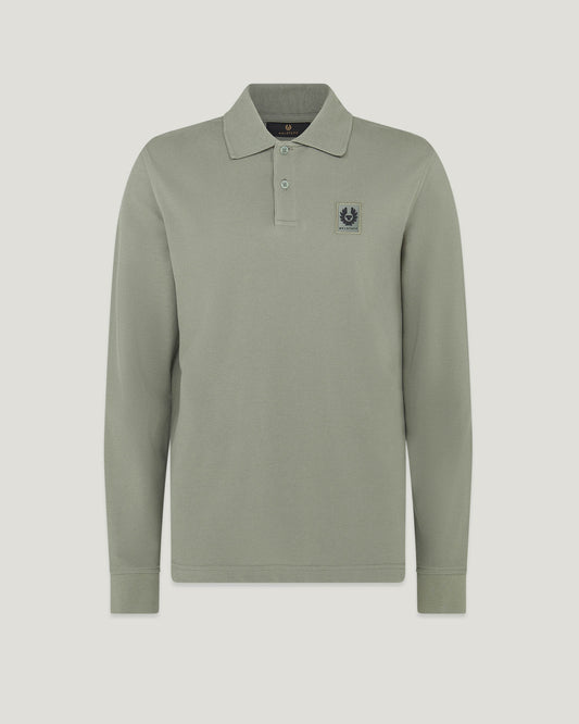 Belstaff Long Sleeved Mens Essentials Polo - Sage Green