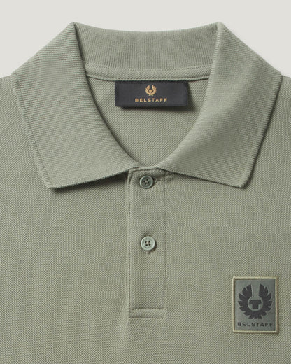 Belstaff Long Sleeved Mens Essentials Polo - Sage Green