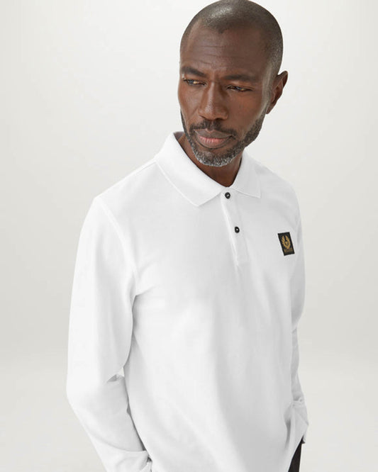 Belstaff Long Sleeved Mens Essentials Polo - White