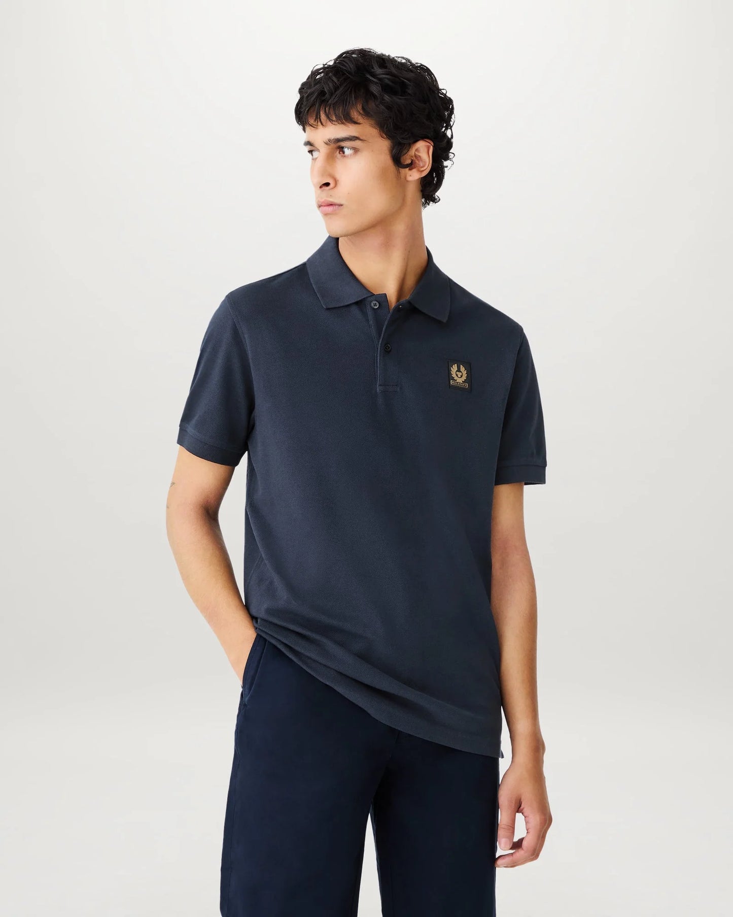 Belstaff Mens Logo Polo - Dark Ink