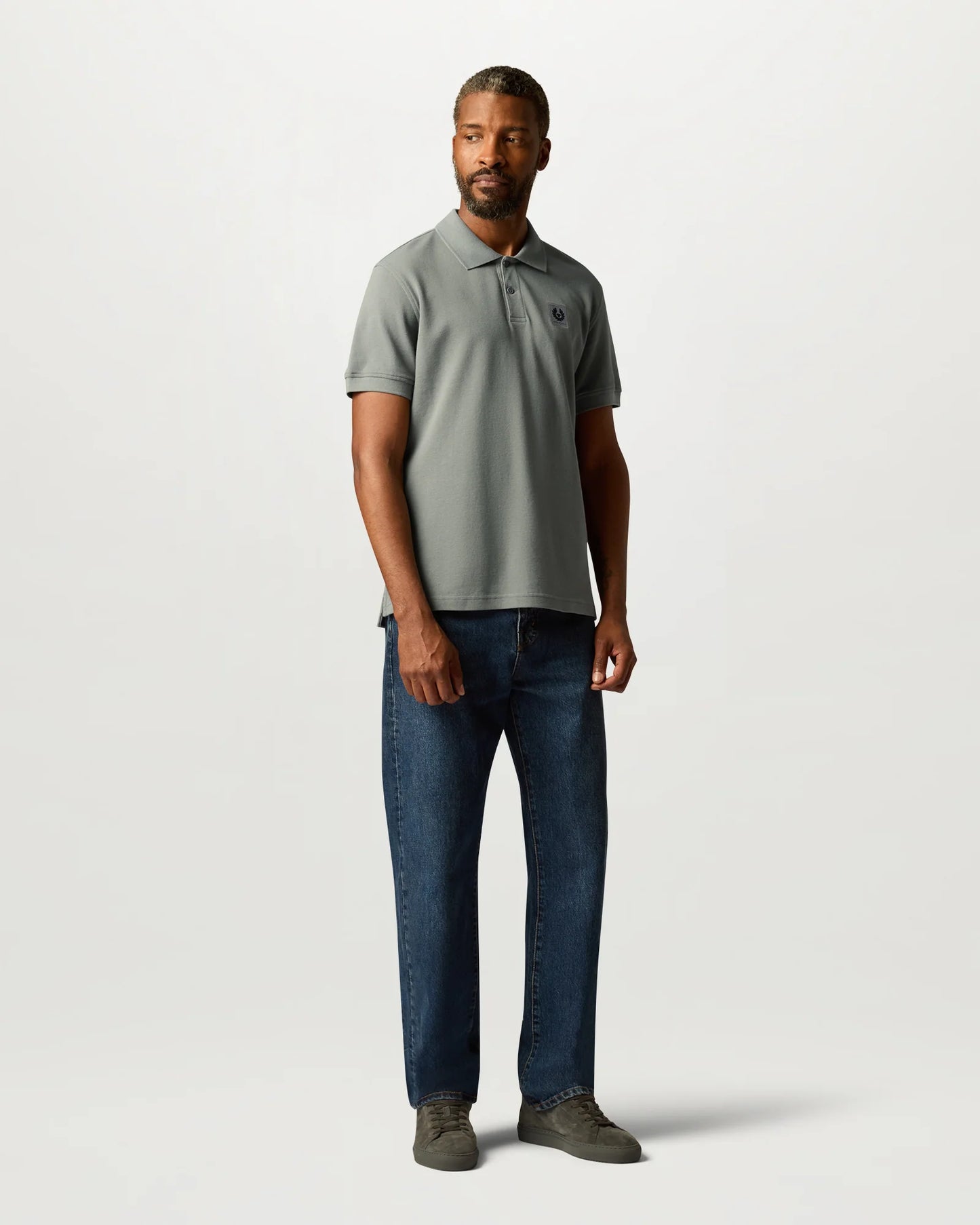 Belstaff Mens Logo Polo - Atlantic Grey