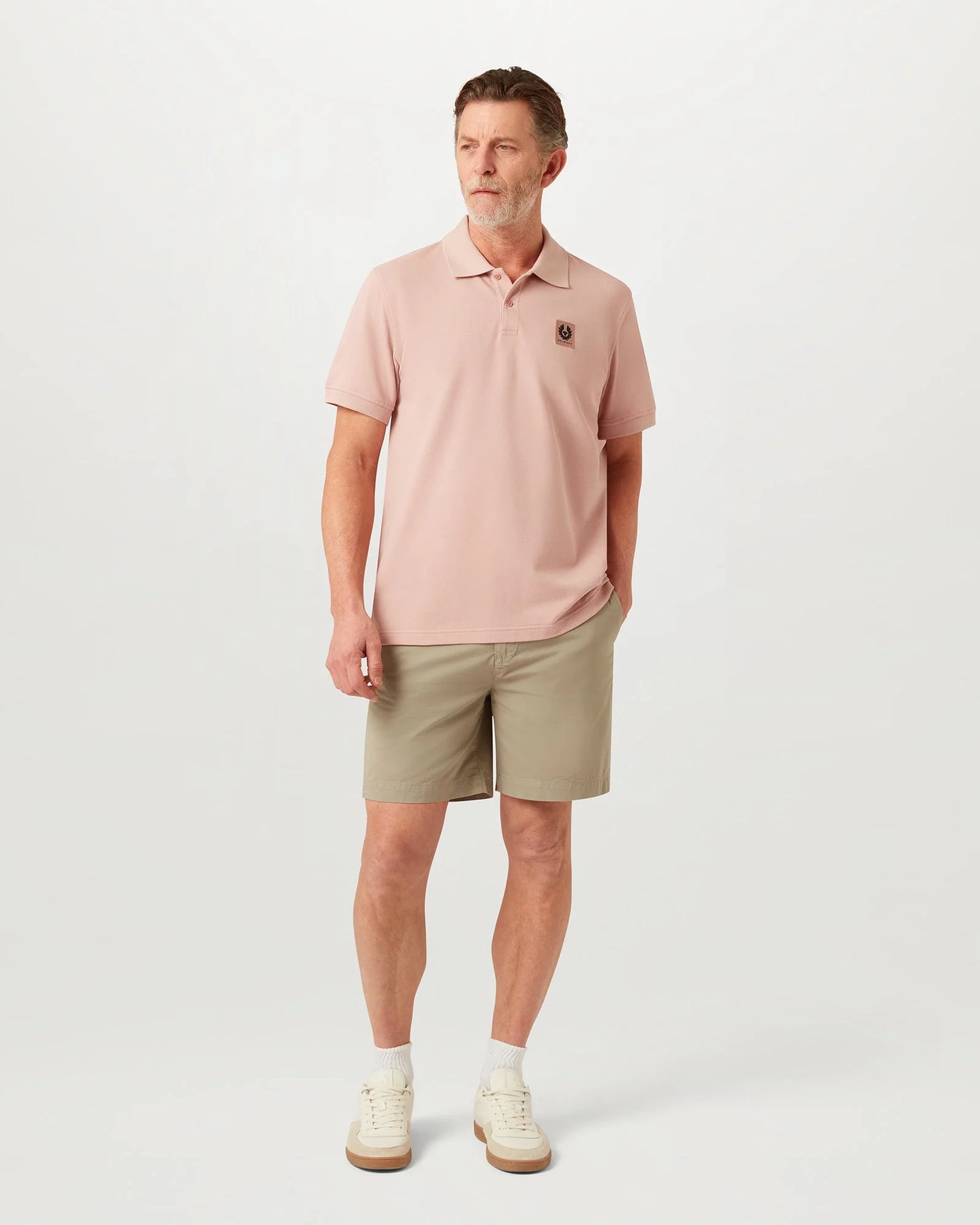 Belstaff Mens Logo Polo - Dusk Pink