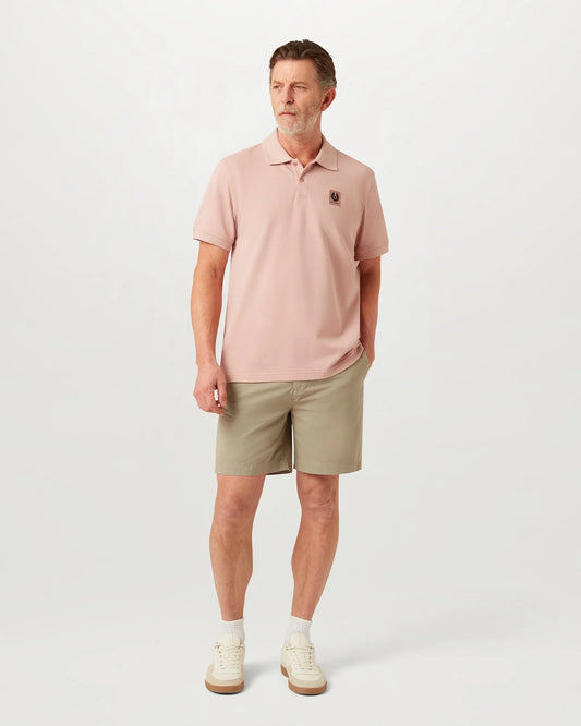 Belstaff Mens Logo Polo - Dusk Pink | CHO | Designer Mens Short Sleeve Polo Shirts