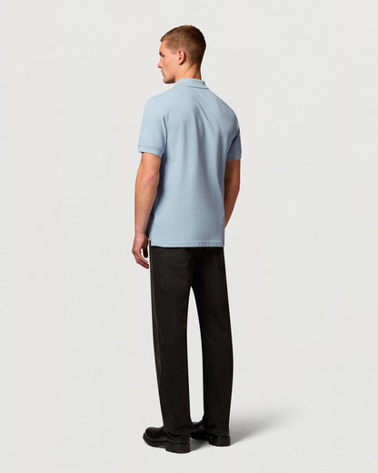 Belstaff Mens Logo Polo - Mist Blue | CHO | Designer Mens Short Sleeve Polo Shirts