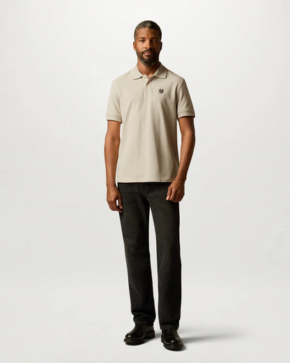 Belstaff Mens Logo Polo - Pale Stone