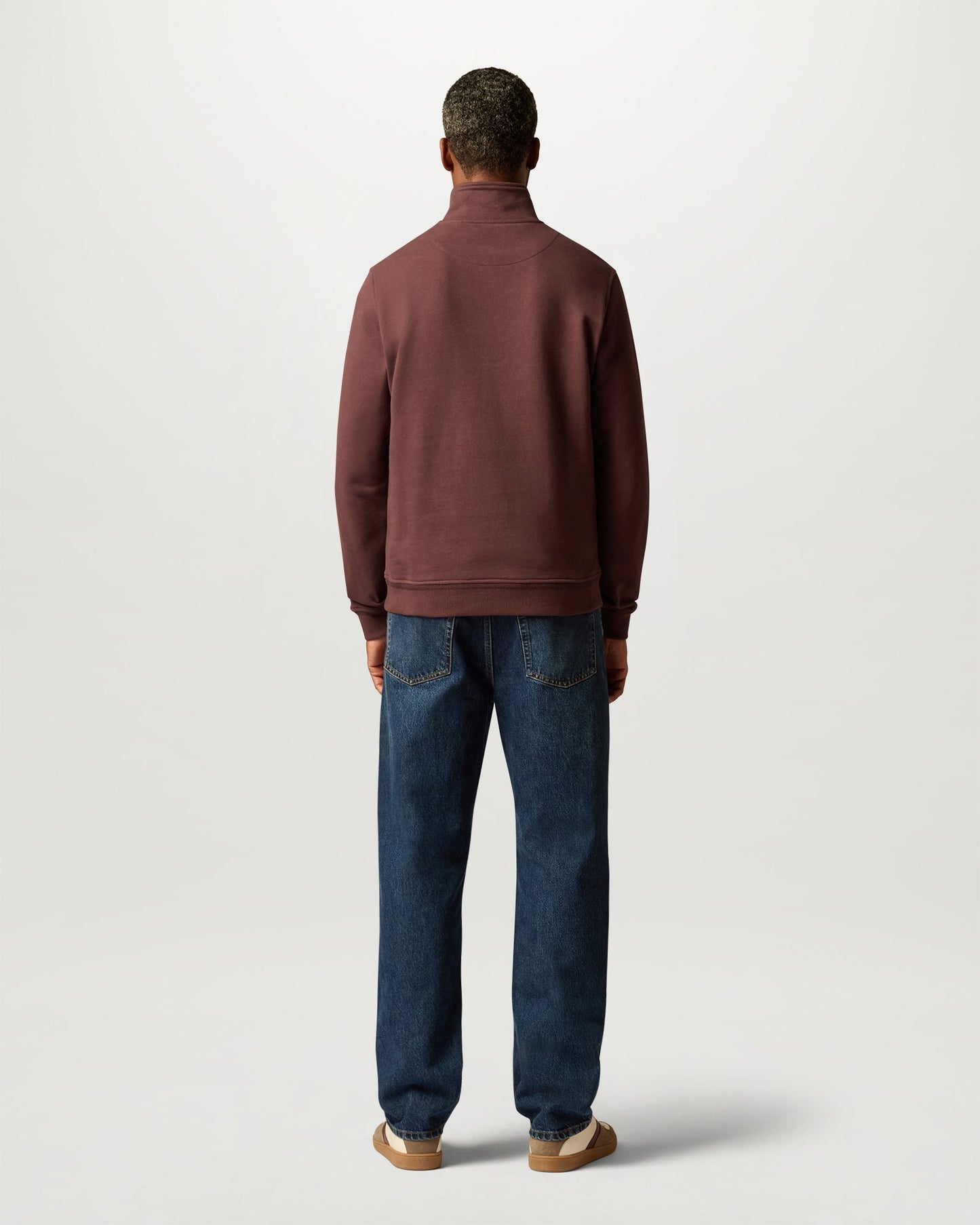 Belstaff Mens Logo Quarter Zip Sweatshirt - Oxblood