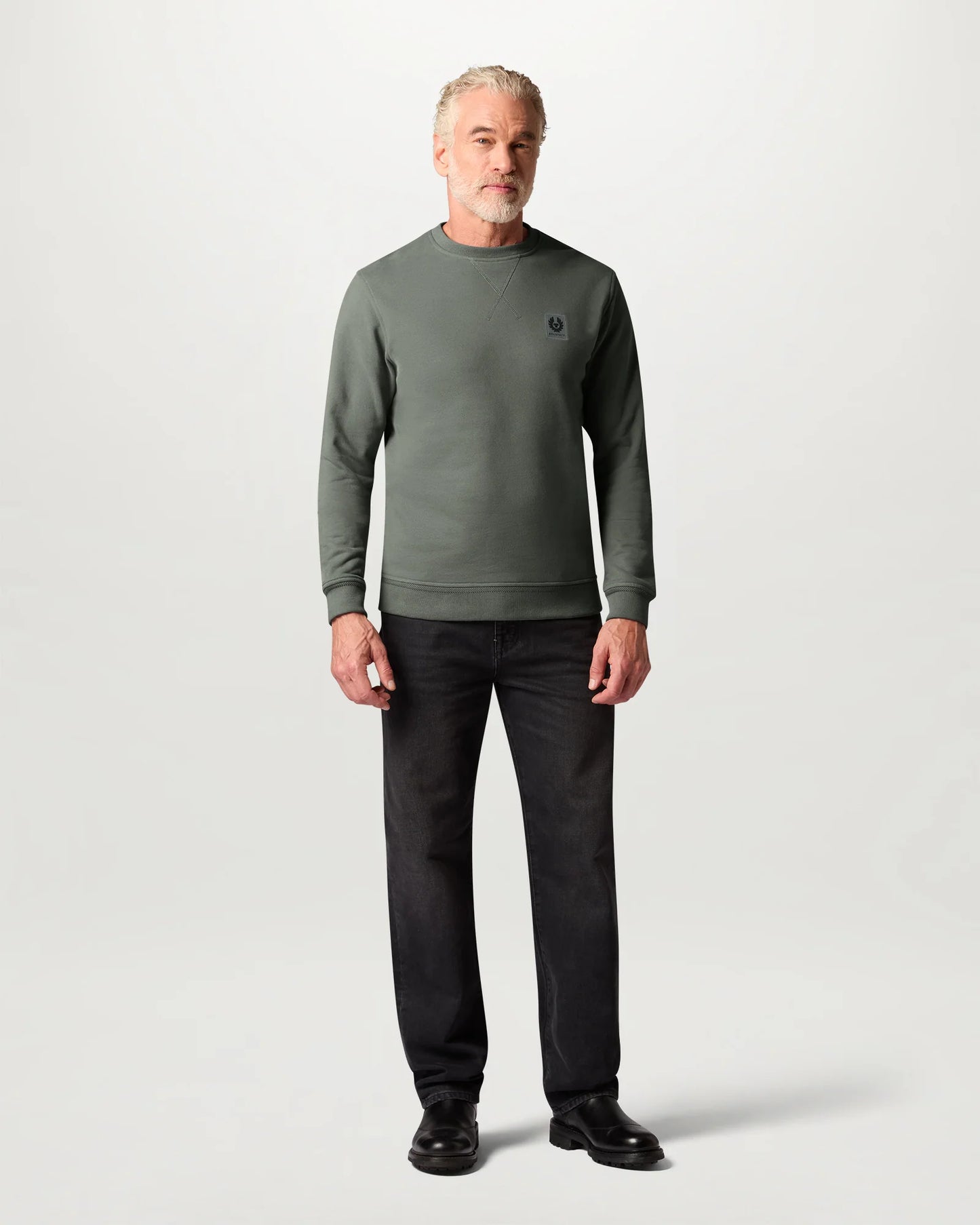 Belstaff Mens Logo Sweatshirt - Atlantic Grey