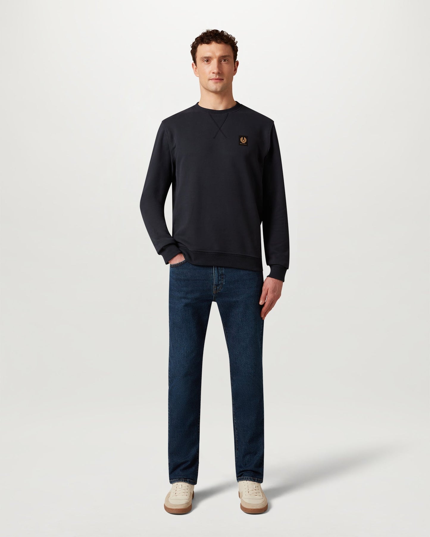 Belstaff Mens Logo Sweatshirt - Dark Ink