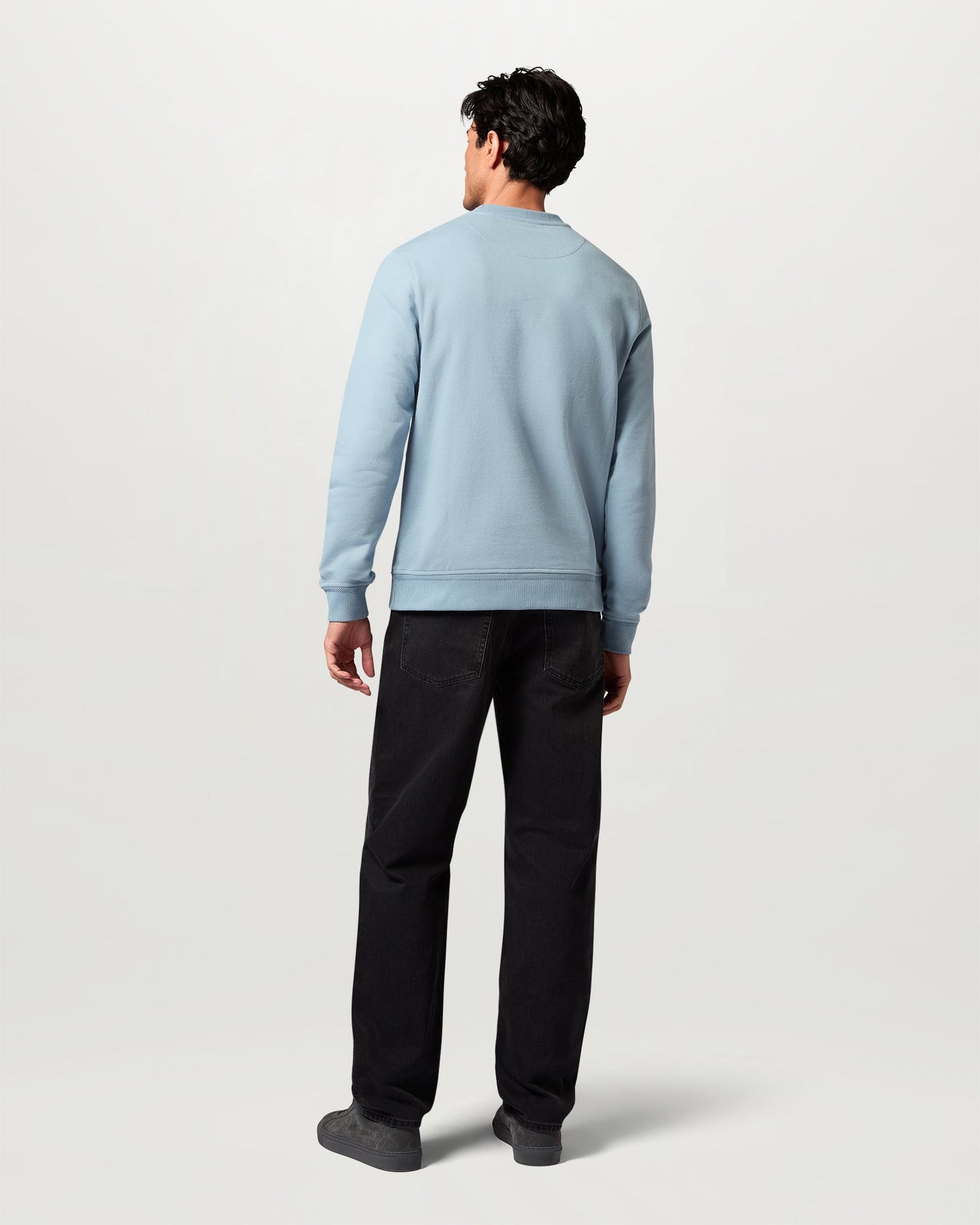Belstaff Mens Logo Sweatshirt - Mist Blue | CHO | Designer Mens Crew Neck Sweatshirts